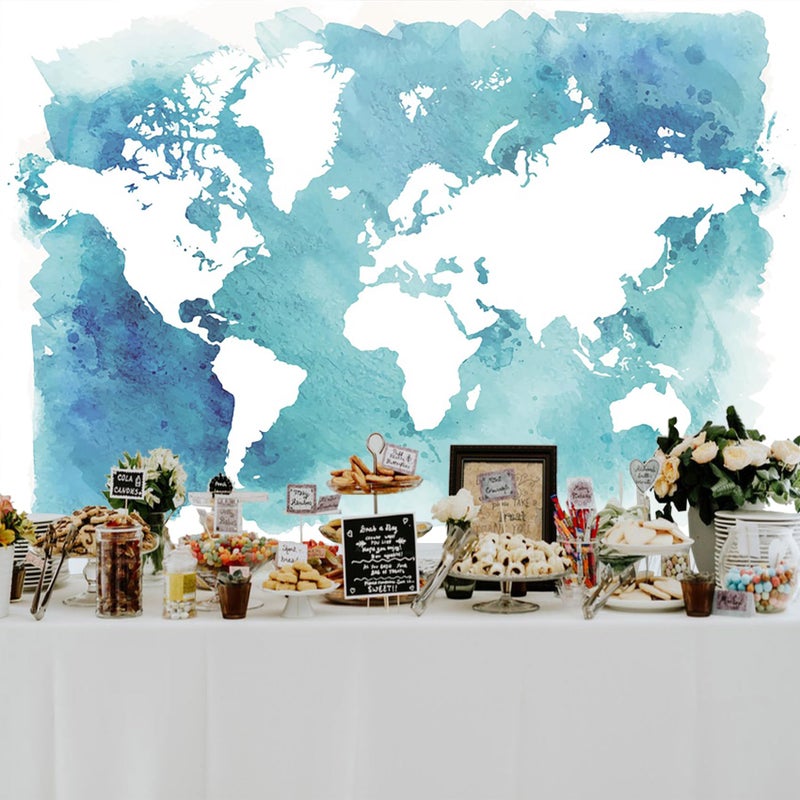 Baocicco 8x6.5ft Map Backdrop Marine Theme Treasure Hunt Backdrop World Map Photo Background Wallpaper Decor Boy's Birthday Party Boy Man Artistic Portrait Navigation Theme Studio Video Prop - Image 4